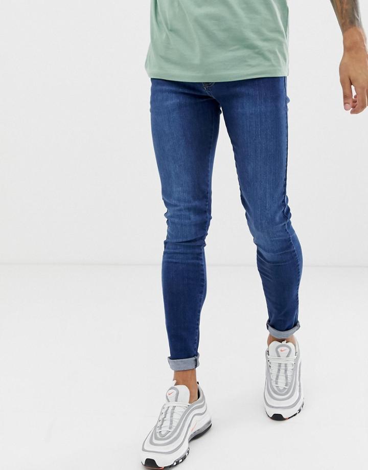 Apt Super Skinny Jeans In Mid Blue - Blue