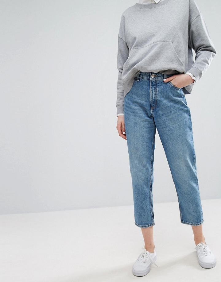 Monki High Waisted Mom Jeans - Blue