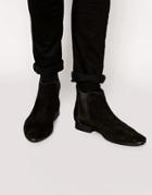 Frank Wright Suede Chelsea Boots - Black