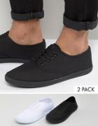 Asos Sneakers 2 Pack In Black And White - Multi