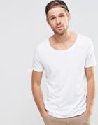 Asos T-shirt With Scoop Neck In White - White