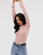 Lipsy High Neck Slinky Top - Pink