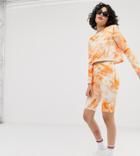 Another Reason Legging Shorts In Marble Two-piece - Orange