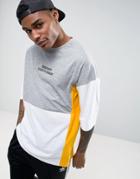 Asos Oversized T-shirt With Text Embroidery And Panels - Gray