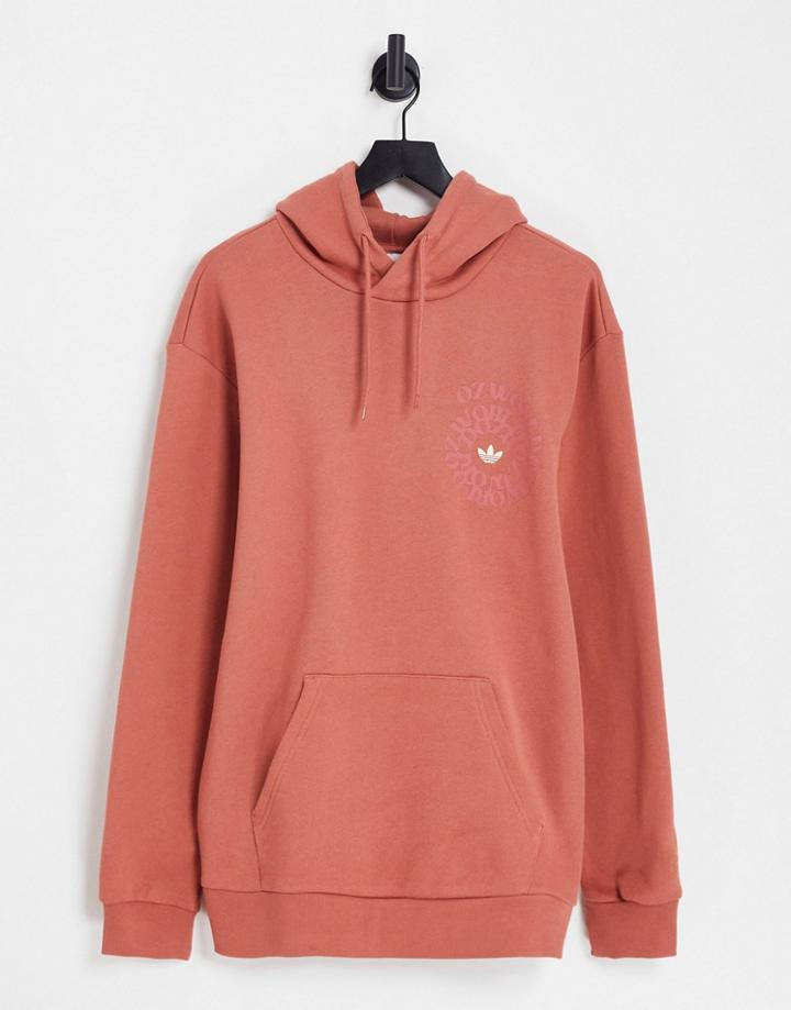 Adidas Originals Graphics Ozworld Hoodie In Magic Earth-brown