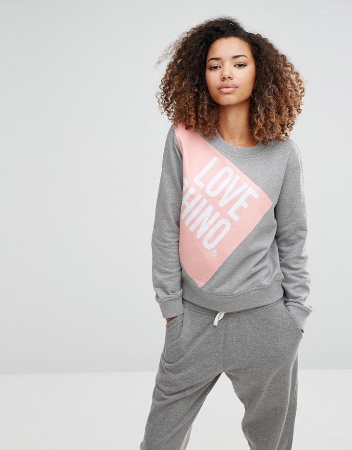 Love Moschino Large Logo Print Sweatshirt - Gray