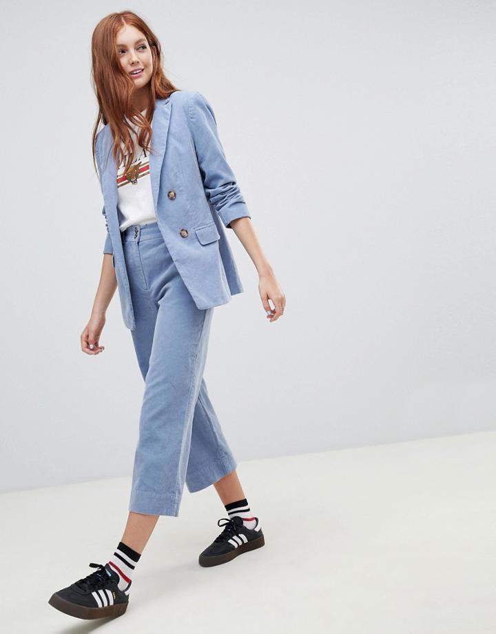 New Look Corduroy Crop Pants Two-piece - Blue