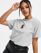 Hnr Ldn Plus Oversized T-shirt With Embroidered Rottweiler In Gray-grey