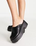Truffle Collection Chunky Mules Shoes In Black