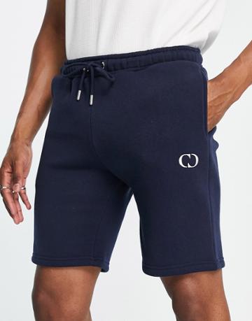 Criminal Damage Recycled Polyester Blend Essential Jersey Short In Navy