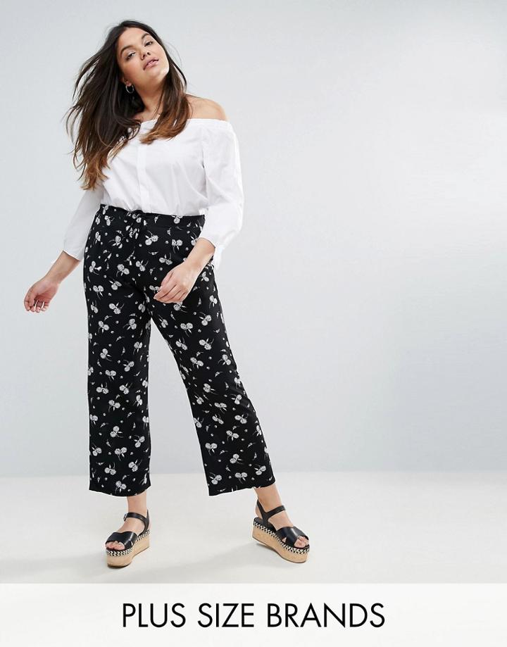 Lovedrobe Floral Drawstring Bubble Crepe Pants - Multi