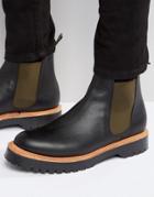 Asos Chelsea Boots In Black Leather Made In England - Black