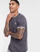 Fred Perry Twin Tipped Ringer T-shirt In Gray-grey