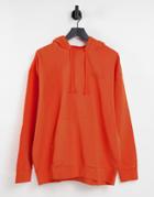 Levi's Split Collar Hoodie With Logo In Orange