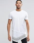 Asos Super Longline T-shirt With Asymmetric - White