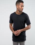 Bellfield Batwing T Shirt In Textured Fabric - Black