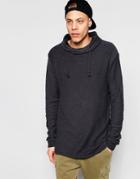 Pull & Bear Sweatshirt With Funnel Neck In Washed Black - Washed Black