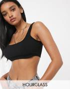 Asos Design Hourglass 90s Jersey Crop Top In Black