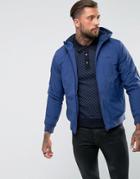 Fred Perry Brentham Quilted Jacket With Hood In Blue - Blue