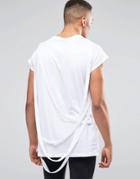 Asos Oversized Sleeveless T-shirt With Strapping In White - White
