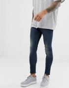 Asos Design Spray On Jeans In Power Stretch Denim In Tint - Blue