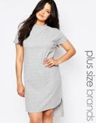 Pink Clove Lounge Short Sleeve Longline Ribbed Tunic - Gray