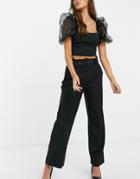Jdy Wide Leg Pant With Belt In Black