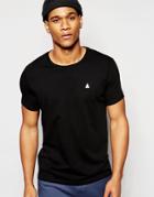 Asos T-shirt With Crew Neck And Embroidery In Black - Black