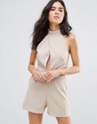 Oh My Love Choker Detail Jumpsuit - Beige