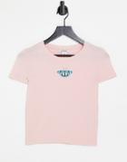 Monki Molly Organic Cotton Butterfly Print 90's T-shirt In Pink