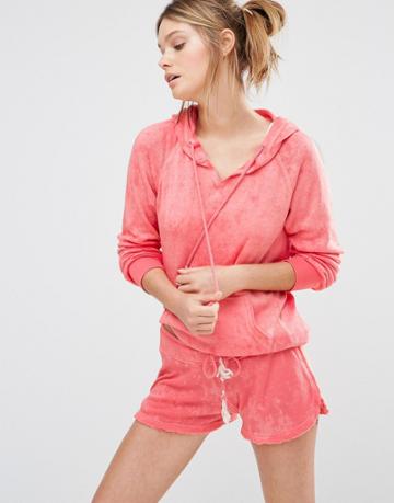 Ocean Drive Pullover Coral Hoodie - Orange