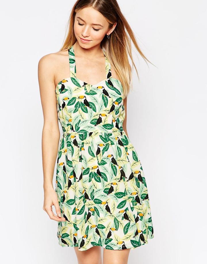 Sugarhill Boutique Toucan Tropical Print Sundress - Multi