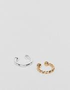 Asos Design Pack Of 2 Minimal Faux Nose Rings - Multi