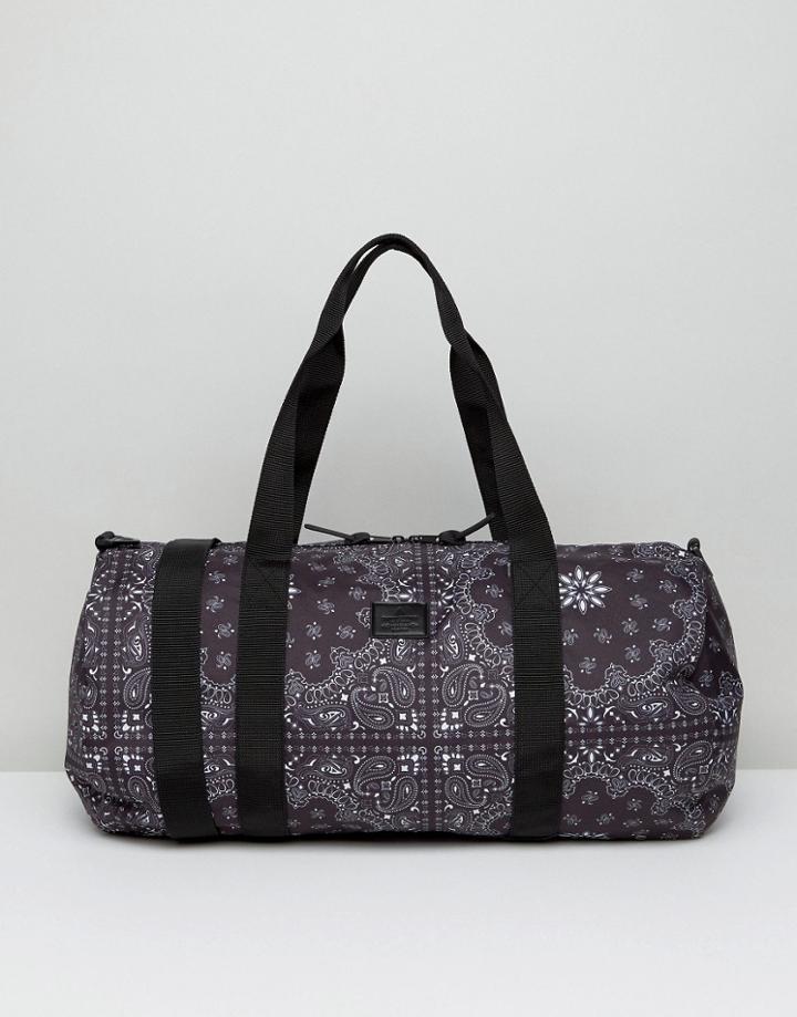 Asos Barrel Bag In Bandana Print - Black