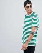 Weekday Gabriel Striped T-shirt - Green