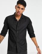 Bolongaro Trevor Revere Collar Long Sleeve Shirt-black