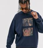 Heart & Dagger Placement Print Sweat-black