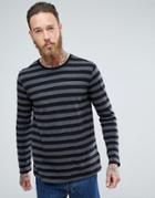 Nudie Jeans Co Orvar Block Stripe Long Sleeve - Black