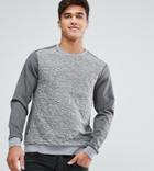 Only & Sons Quilted Sweatshirt With Side Zip - Navy