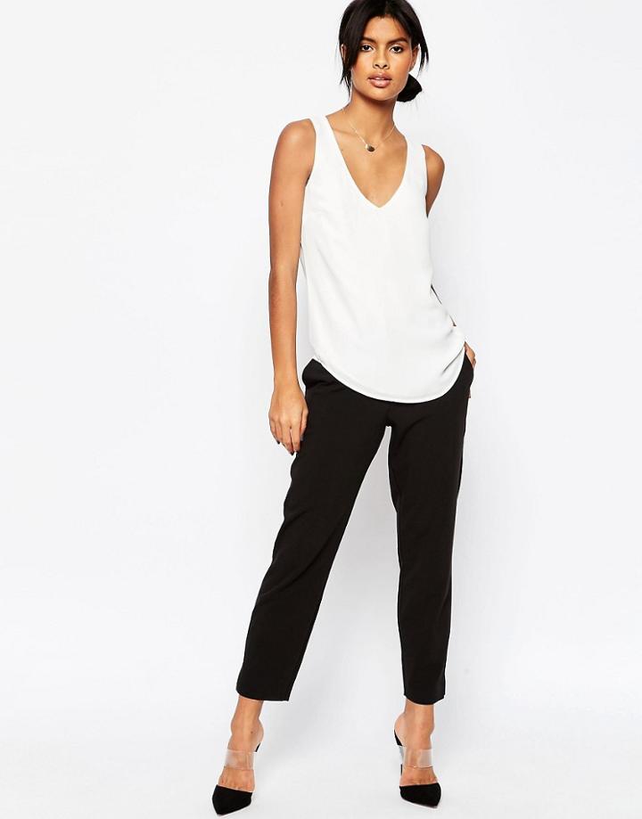 Asos Slim Leg Crop Pants - Black