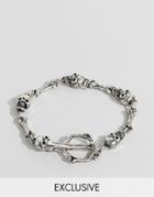 Reclaimed Vintage Inspired Chain Bracelet With Skulls Exclusive To Asos - Silver