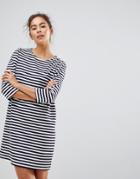 New Look 3/4 Puff Sleeve Stripe Tunic - Multi