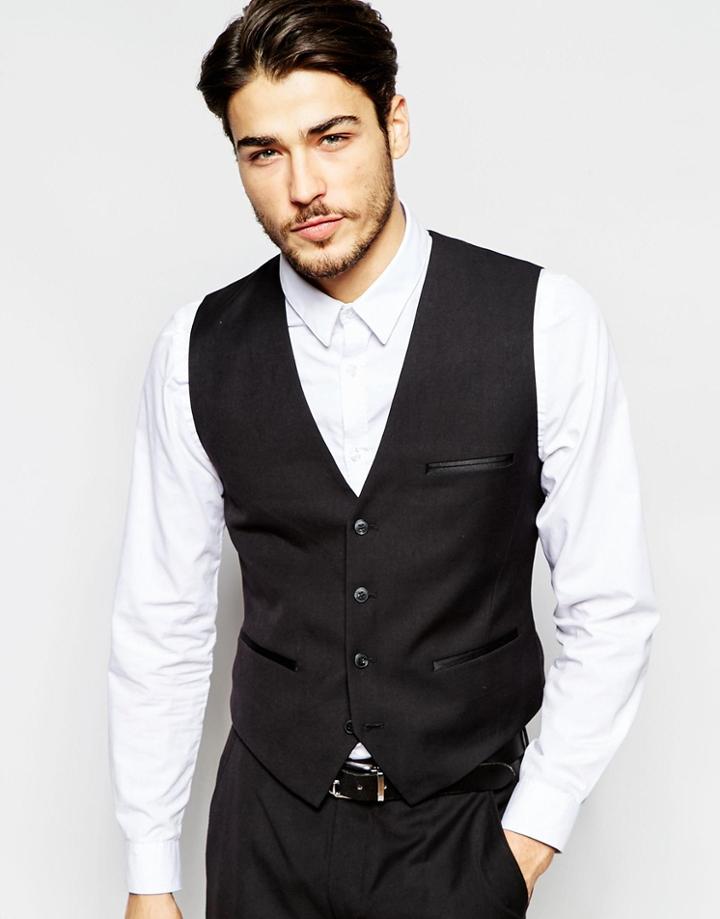 Vito Vest In Slim Fit - Black