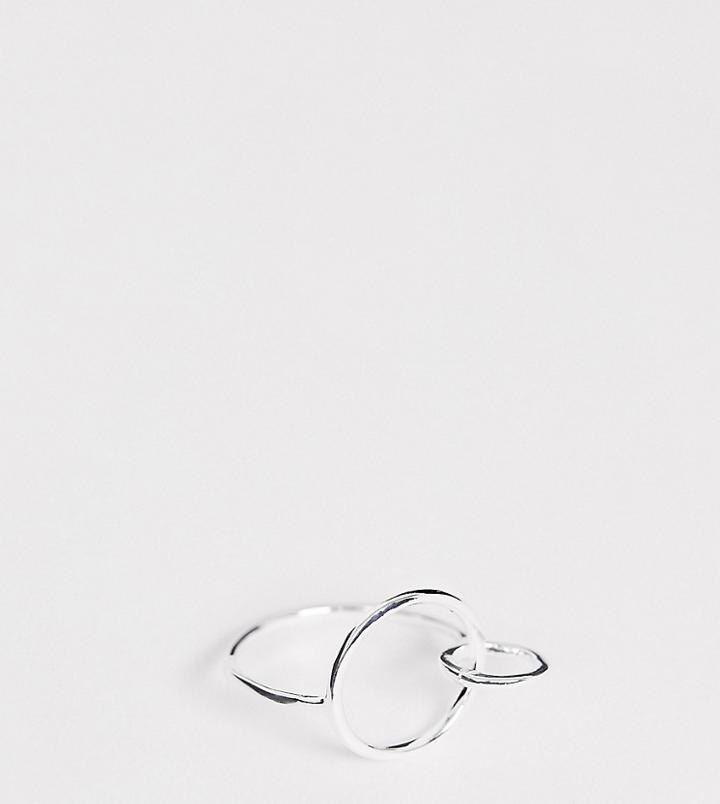 Asos Design Sterling Silver Ring With Linked Open Circles