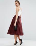 Asos Bow Back Tulle Prom Skirt - Pink
