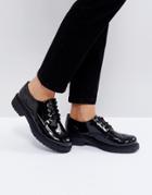 Monki Patent Lace Up Brogue - Black