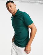 Le Breve Muscle Fit Polo In Teal Green