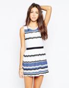 Your Eyes Lie Mixed Stripe Skater Dress - Multi