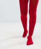 Asos 40 Denier Tights In Red - Red