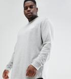 Duke King Size Waffle Sweater In Charcoal With Curved Hem - Gray